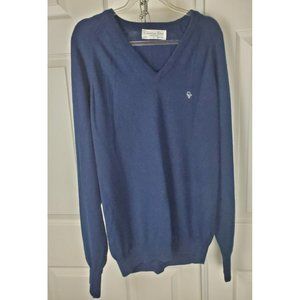 VINTAGE CHRISTIAN DIOR MONSIEUR Mens Blue V-Neck Long Sleeve Sweater Size Large